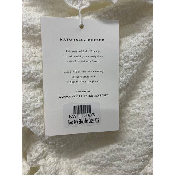 NWT SABO Nola One Shoulder Mini Dress Beige Women’s Size XS - Picture 5 of 9